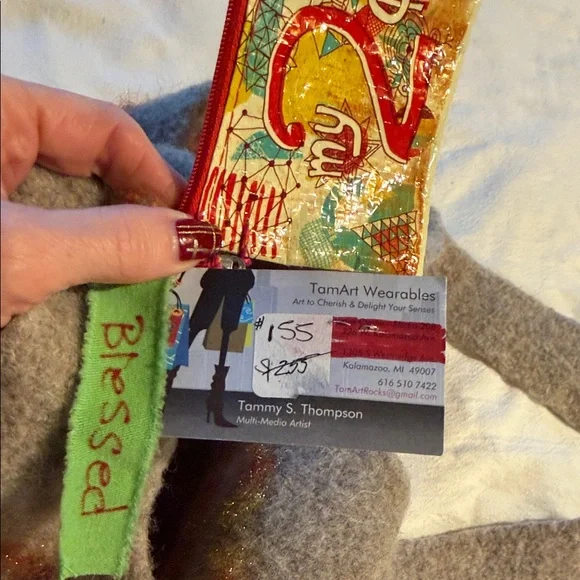 Handcrafted Boiled Wool Felt Shoulder Bag with Orange Accents & Fringe